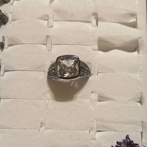 CZ on Hematite Gemstone